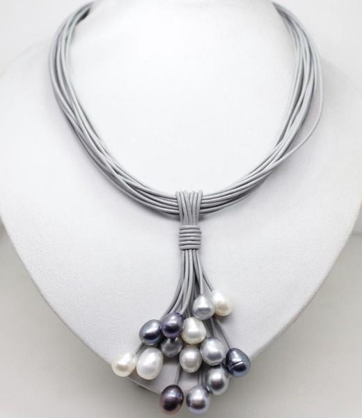 pendant necklaces beautiful 12mm real white black gray freshwater pearl necklace leather cord magnet clasp, Silver
pendant necklaces beautiful 12mm real white black gray freshwater pearl necklace leather cord magnet clasp, Silver