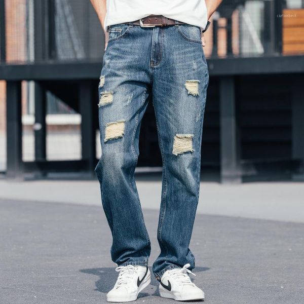 men's jeans summer thin section male loose small straight pants tide broken hole plus fertilizer xl trousers1, Blue
men's jeans summer thin section male loose small straight pants tide broken hole plus fertilizer xl trousers1, Blue