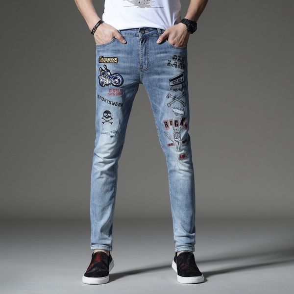 vkphi spring and summer 2020 trousers trouserscasual jeans trousers casual dilapidated of jeans men's trend embroidered men's long, Blue
vkphi spring and summer 2020 trousers trouserscasual jeans trousers casual dilapidated of jeans men's trend embroidered men's long, Blue