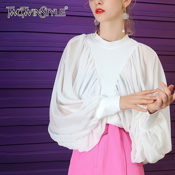 twotwinstyle ruched patchwork chiffon blouses female o neck lantern long sleeve shirts women korean fashion clothing y200828, White
twotwinstyle ruched patchwork chiffon blouses female o neck lantern long sleeve shirts women korean fashion clothing y200828, White