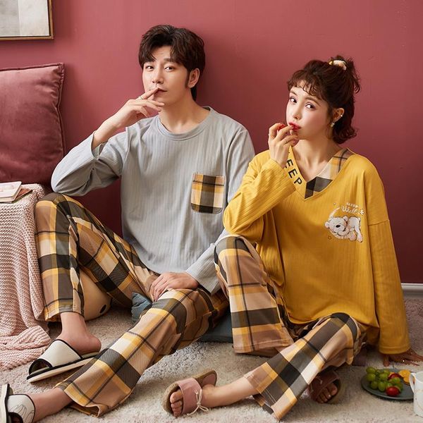 men's sleepwear bzel couple pajamas set simple casual pijama men cotton long sleeves pants homewear comfort pyjama gift for lover, Black;brown
men's sleepwear bzel couple pajamas set simple casual pijama men cotton long sleeves pants homewear comfort pyjama gift for lover, Black;brown
