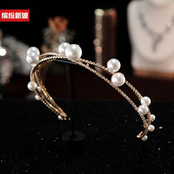 xianmei simple temperament japanese and korean light luxury double pearl band bridal headdress crown banquet dress hair, Silver
xianmei simple temperament japanese and korean light luxury double pearl band bridal headdress crown banquet dress hair, Silver