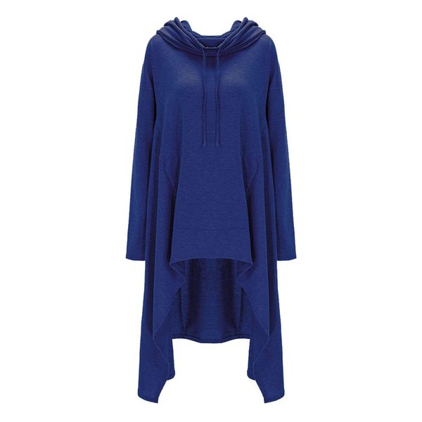 women autumn new fashion long asymmetric casual hoodie solid multi color long sleeve drawstring hooded plus size sweatshirt 201105, Black 
women autumn new fashion long asymmetric casual hoodie solid multi color long sleeve drawstring hooded plus size sweatshirt 201105, Black