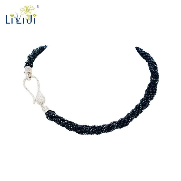 lii ji unique real black spinels shining faceted beads 8rows statement choker necklace fashion wedding jewelry nice gift, Golden;silver
lii ji unique real black spinels shining faceted beads 8rows statement choker necklace fashion wedding jewelry nice gift, Golden;silver