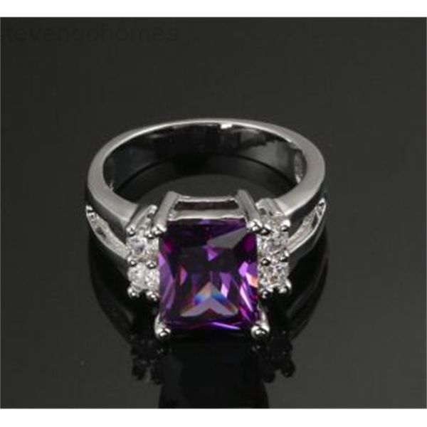 factory6n03platinum men woman purple zircon 14k engagement ring, Golden;silver
