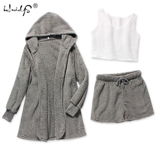 winter set women sleepwear warm flannel long sleeves robe vest short pants pajamas pink cute homewear velvet home suit 201109, Black;red
winter set women sleepwear warm flannel long sleeves robe vest short pants pajamas pink cute homewear velvet home suit 201109, Black;red
