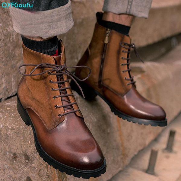 qyfcioufu 2020 autumn martin boots men's fashion men boots motorcycle ankle booties genuine leather lace up booties, Black
qyfcioufu 2020 autumn martin boots men's fashion men boots motorcycle ankle booties genuine leather lace up booties, Black