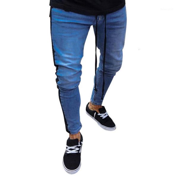 mens side stripe skinny jeans hip hop elastic slim fit denim pants male stretchy pencil bottoms fashion streetwear, Blue
mens side stripe skinny jeans hip hop elastic slim fit denim pants male stretchy pencil bottoms fashion streetwear, Blue