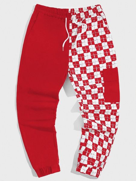 romwe guys contrast plaid pocket drawstring pants 1316#, Black
romwe guys contrast plaid pocket drawstring pants 1316#, Black