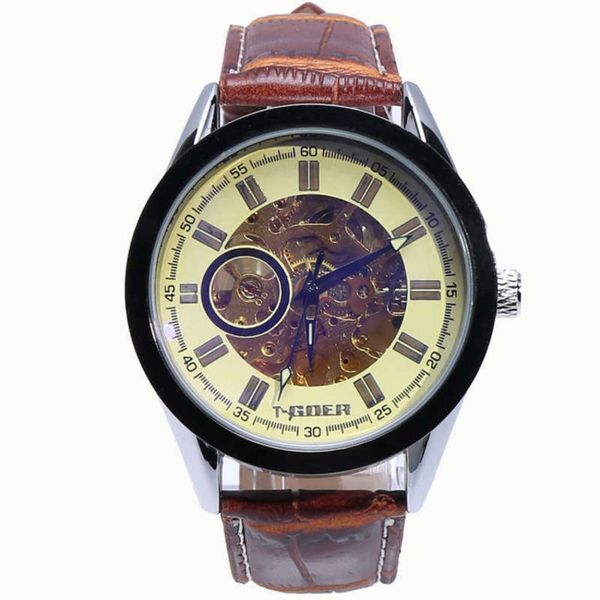 strap tiktok t-goer, watch automaton watch for business casual watch, Slivery;brown 
strap tiktok t-goer, watch automaton watch for business casual watch, Slivery;brown