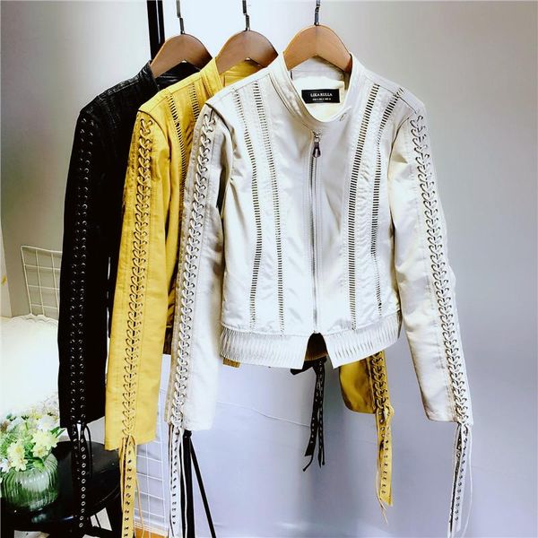 women's leather & faux spring autumn short soft jacket women fashion tassel motorcycle pu ladies basic street coat, Black
women's leather & faux spring autumn short soft jacket women fashion tassel motorcycle pu ladies basic street coat, Black
