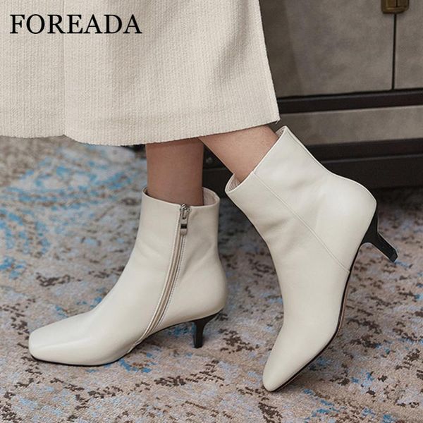 foreada square toe ankle boots woman real leather high heel boots thick heel short zip ladies shoes autumn winter beige 40, Black
foreada square toe ankle boots woman real leather high heel boots thick heel short zip ladies shoes autumn winter beige 40, Black