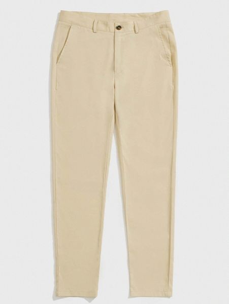 men slant pocket solid pants q8xa#, Black