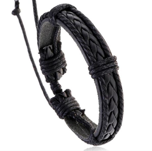 man woman bracelet retro hand woven braid genuine leather bracelet 12mm adjustable cowhide wax thread nightclub hip hop bracelet, Black
man woman bracelet retro hand woven braid genuine leather bracelet 12mm adjustable cowhide wax thread nightclub hip hop bracelet, Black