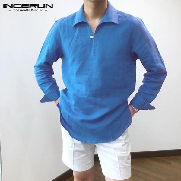 men's casual shirts incerun men cotton shirt long sleeve solid color turn-down collar harajuku blouse breathable streetwear retro camis, White;black
men's casual shirts incerun men cotton shirt long sleeve solid color turn-down collar harajuku blouse breathable streetwear retro camis, White;black