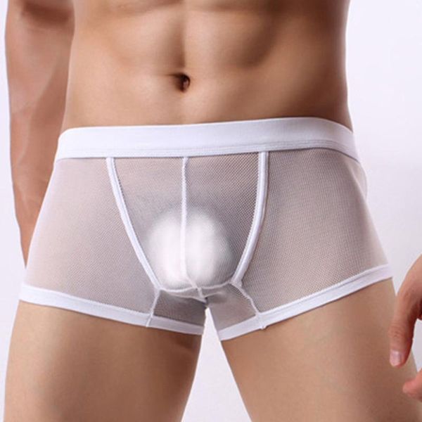 men's breathable boxer briefs stretchy pouch underwear shorts trunks men's transparent small mesh breathable underwear low, Black;white
men's breathable boxer briefs stretchy pouch underwear shorts trunks men's transparent small mesh breathable underwear low, Black;white
