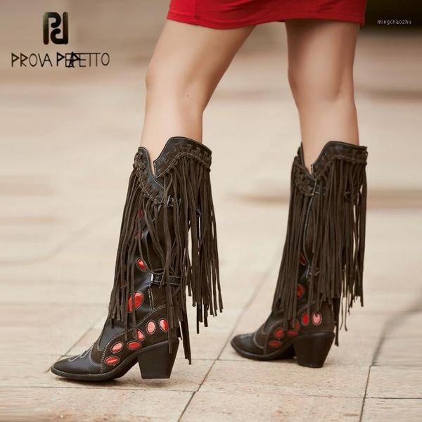 boots prova perfetto genuine leather punk women's thigh high fringe mixed colors pointed toe crude heel warmest lady boots1, Black
boots prova perfetto genuine leather punk women's thigh high fringe mixed colors pointed toe crude heel warmest lady boots1, Black