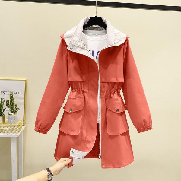 2021 new autumn fashion women's jacket korean loose female casual mid-long women's windbreaker coat hooded overcoat y565, Tan;black
2021 new autumn fashion women's jacket korean loose female casual mid-long women's windbreaker coat hooded overcoat y565, Tan;black