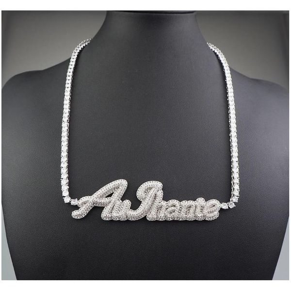 custom name cursive letter tennis chain necklace for women micro pave pendant solid back hip hop rock street jewelry vcnma, Silver
custom name cursive letter tennis chain necklace for women micro pave pendant solid back hip hop rock street jewelry vcnma, Silver