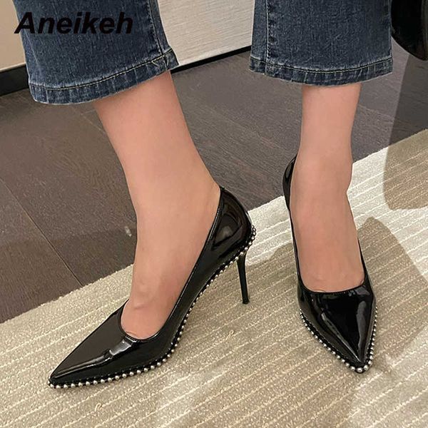 famous brand designer fashion rivet decoration slip-on pointed toe pumps female elegant office shoe for women 2022 new thin heel zapatos muj, Black
famous brand designer fashion rivet decoration slip-on pointed toe pumps female elegant office shoe for women 2022 new thin heel zapatos muj, Black