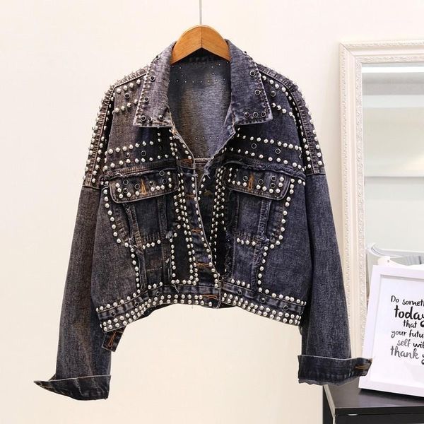 women punk style jackets vintage rivet denim basic jacket short loose jeans jacket autumn chaqueta mujer harajuku streetwear1, Black;brown
women punk style jackets vintage rivet denim basic jacket short loose jeans jacket autumn chaqueta mujer harajuku streetwear1, Black;brown