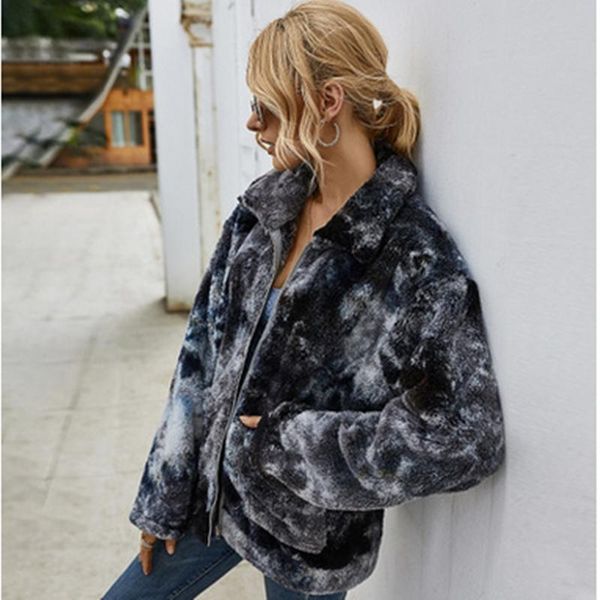 women's fur & faux 2021 style tie-dyed fleece coat, long-sleeved square collar pocket and fake fashion street wear for lady, Black
women's fur & faux 2021 style tie-dyed fleece coat, long-sleeved square collar pocket and fake fashion street wear for lady, Black