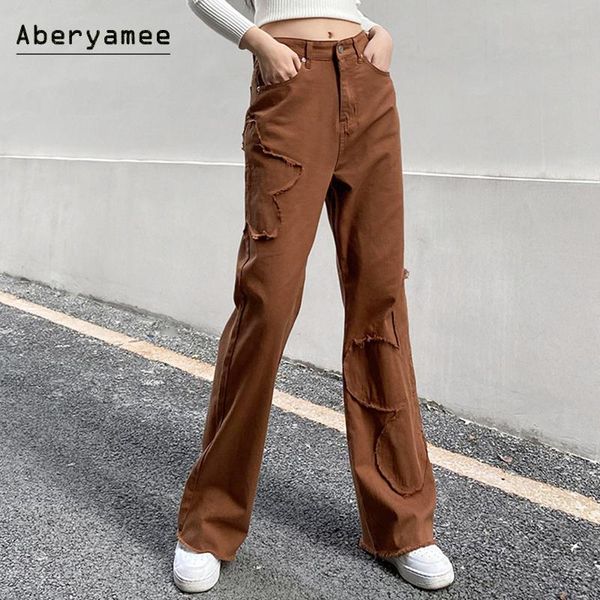 women's jeans aberyamee floral brown long denim pants woman wide leg straight button print lady 90s spring 2021 bf streetwear female, Blue
women's jeans aberyamee floral brown long denim pants woman wide leg straight button print lady 90s spring 2021 bf streetwear female, Blue