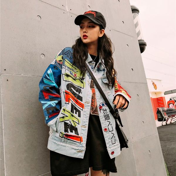 women's jackets autumn hip hop vintage dinosaurs printing denim jacket women long sleeve jean streetwear casual coat surcoats, Black;brown
women's jackets autumn hip hop vintage dinosaurs printing denim jacket women long sleeve jean streetwear casual coat surcoats, Black;brown