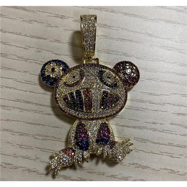 18k yellow gold multi-color iced takashi murakami panda pendant necklace micro paved zircon me wmtudr beauty888, Silver
18k yellow gold multi-color iced takashi murakami panda pendant necklace micro paved zircon me wmtudr beauty888, Silver