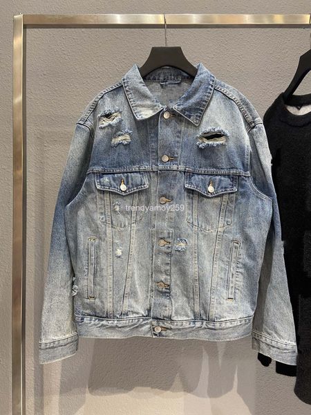 women's jackets autumn and winter high version b family wave printing br jacket with worn holes men's women's same denim, Black;brown
women's jackets autumn and winter high version b family wave printing br jacket with worn holes men's women's same denim, Black;brown