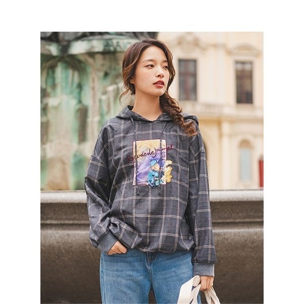 inman autumn new arrival causal hooded carton applique simple design all matched women sweatshirt 201217, Black
inman autumn new arrival causal hooded carton applique simple design all matched women sweatshirt 201217, Black
