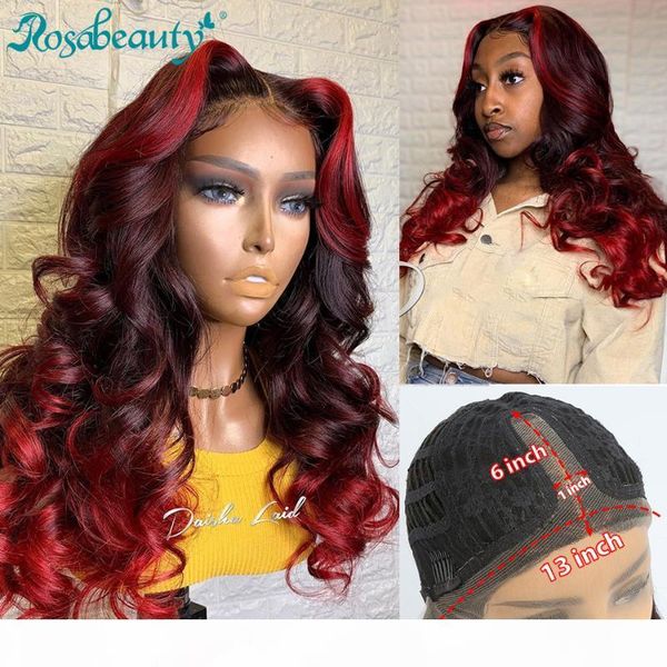 rosabeauty 13x1 6x1 t part lace front human hair wigs pre plucked brazilian body wave frontal wig for black women colored ombre, Black;brown
rosabeauty 13x1 6x1 t part lace front human hair wigs pre plucked brazilian body wave frontal wig for black women colored ombre, Black;brown