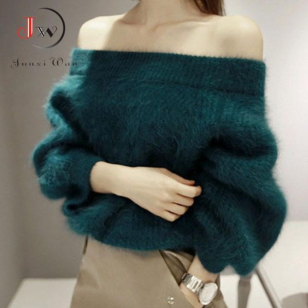 new women knitted sweater slash neck lantern sleeve pullover winter thick off shoulder loose sweaters jersey coat pull femme, White;black
new women knitted sweater slash neck lantern sleeve pullover winter thick off shoulder loose sweaters jersey coat pull femme, White;black
