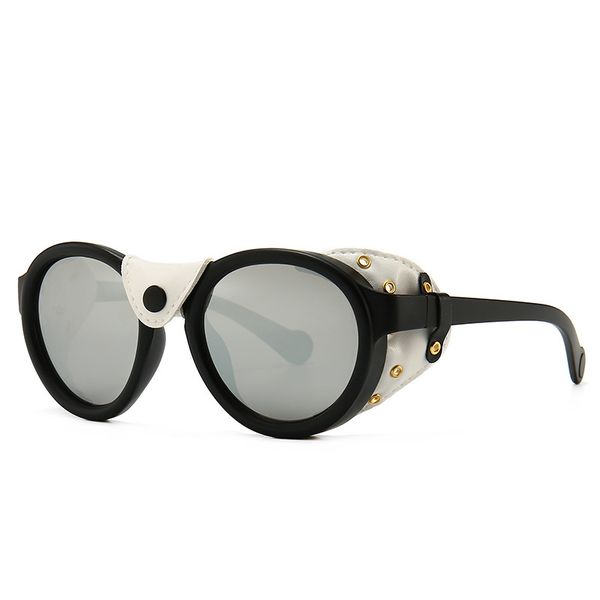 rivet metal men's sunglasses leather special design steampunk round frame visor lens brand designer sunglasses, White;black
rivet metal men's sunglasses leather special design steampunk round frame visor lens brand designer sunglasses, White;black