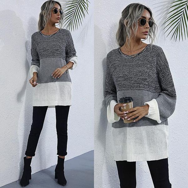 women's sweaters autumn winter fashion women striped color block o neck long sleeve sweater loose knit pullover clothing, White;black
women's sweaters autumn winter fashion women striped color block o neck long sleeve sweater loose knit pullover clothing, White;black