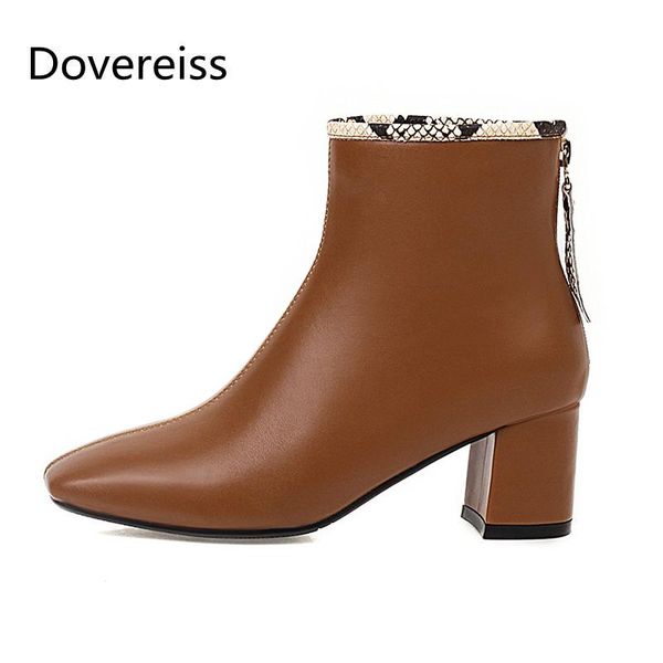 dovereiss fashion women's shoes winter pure color beige brown elegant zipper square toe short boots concise mature 31-49, Black
dovereiss fashion women's shoes winter pure color beige brown elegant zipper square toe short boots concise mature 31-49, Black
