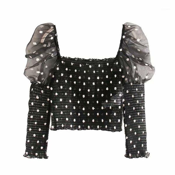 new women puff sleeve transparent organza smock shirt blouses women floral embroidery elastic blusas chic black ls61761, White
new women puff sleeve transparent organza smock shirt blouses women floral embroidery elastic blusas chic black ls61761, White