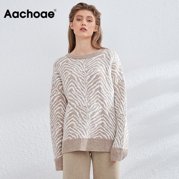aachoae zebra striped print vintage sweater women o neck autumn winter knitted pullover casual long sleeve ladies jumpers lj201113, White;black
aachoae zebra striped print vintage sweater women o neck autumn winter knitted pullover casual long sleeve ladies jumpers lj201113, White;black
