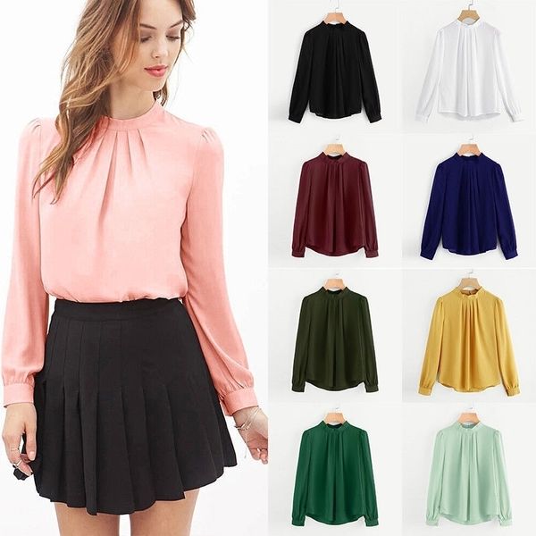 9 colors long sleeve casual chiffon blouse spring autumn yellow red female work wear solid color office shirts women y200828, White
9 colors long sleeve casual chiffon blouse spring autumn yellow red female work wear solid color office shirts women y200828, White