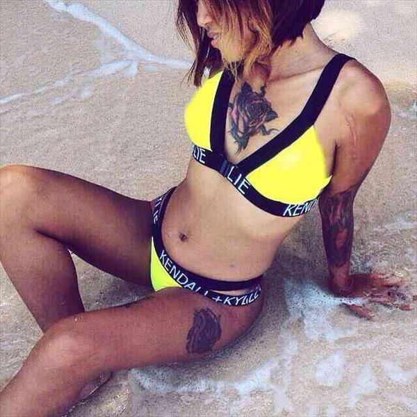 floylyn womens yellow letters kendall kylie letter triangle bikini set cut out swimwear beach wear suit s l, White;black
floylyn womens yellow letters kendall kylie letter triangle bikini set cut out swimwear beach wear suit s l, White;black