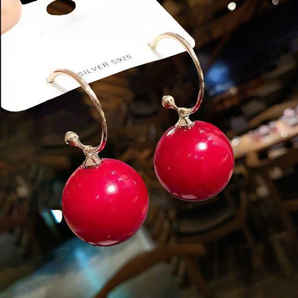 925 silver needle c- ring red white pearl earrings womens korean-style long tassel earrings graceful online influencer same style earrings, Golden
925 silver needle c- ring red white pearl earrings womens korean-style long tassel earrings graceful online influencer same style earrings, Golden