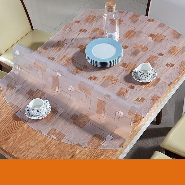 2020 plaid tablecloths waterproof oilproof table cover 1.5mm thick transparent kitchen table cover waterproof oil cloth placemat