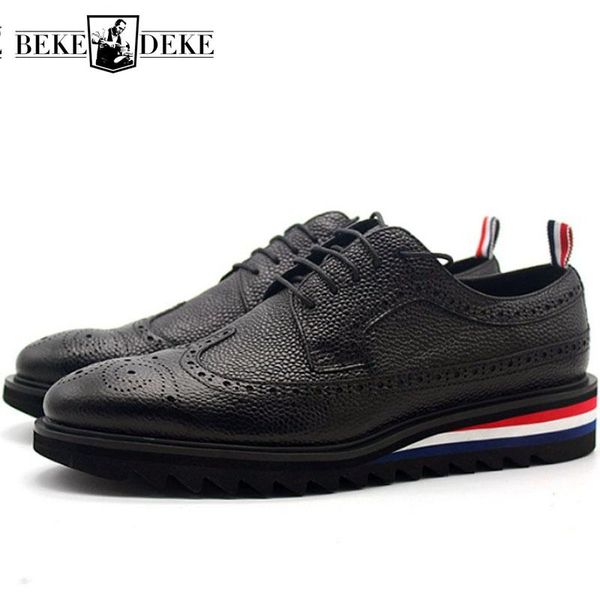 2020 mens formal cowhide genuine leather shoes antiskid platform lace up derby shoes wing tip brogue groom wedding dress, Black
2020 mens formal cowhide genuine leather shoes antiskid platform lace up derby shoes wing tip brogue groom wedding dress, Black