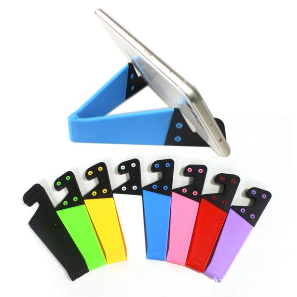 50pcs universal deskstand colorful portable foldable v model mobile phone mount holder stand cradle for cell phone