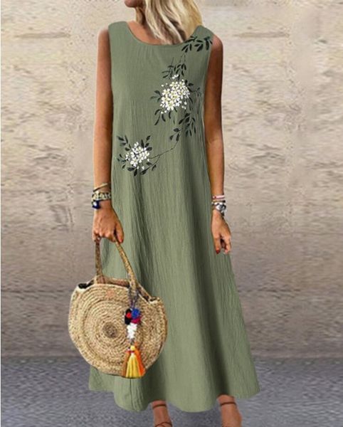 summer large women's national dress national style printed loose sleeveless cotton linen dress sb8ff, Black;gray
summer large women's national dress national style printed loose sleeveless cotton linen dress sb8ff, Black;gray