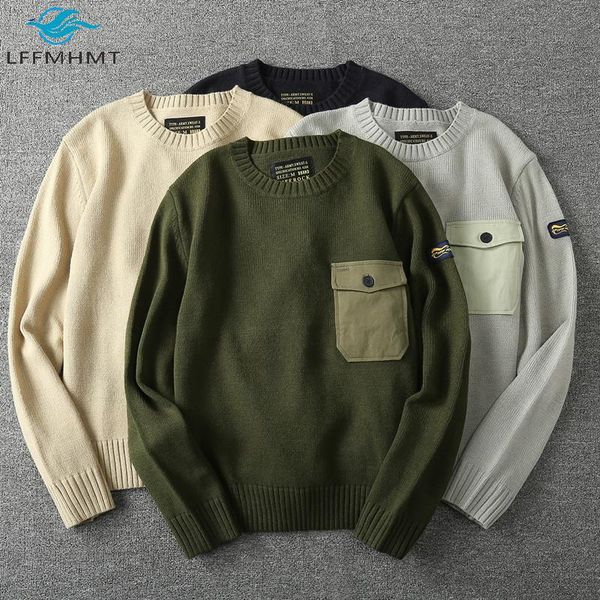 men's sweaters men fashion pockets patchwork o-neck long sleeve american style chic autumn winter loose casual retro pullover knitwear, White;black
men's sweaters men fashion pockets patchwork o-neck long sleeve american style chic autumn winter loose casual retro pullover knitwear, White;black