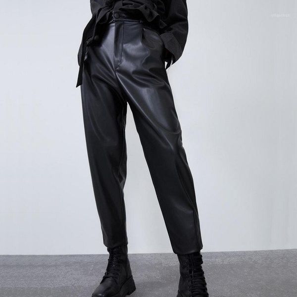 2020 autumn winter women elastic waist beige faux leather harem pants lady pu loose oversize trousers elegant pocket streetwear1, Black;white
2020 autumn winter women elastic waist beige faux leather harem pants lady pu loose oversize trousers elegant pocket streetwear1, Black;white