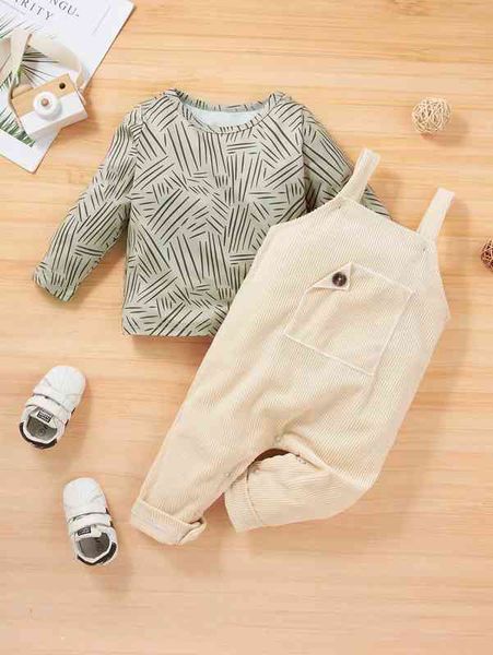 baby graphic print tee & patched pocket corduroy overalls she, White
baby graphic print tee & patched pocket corduroy overalls she, White