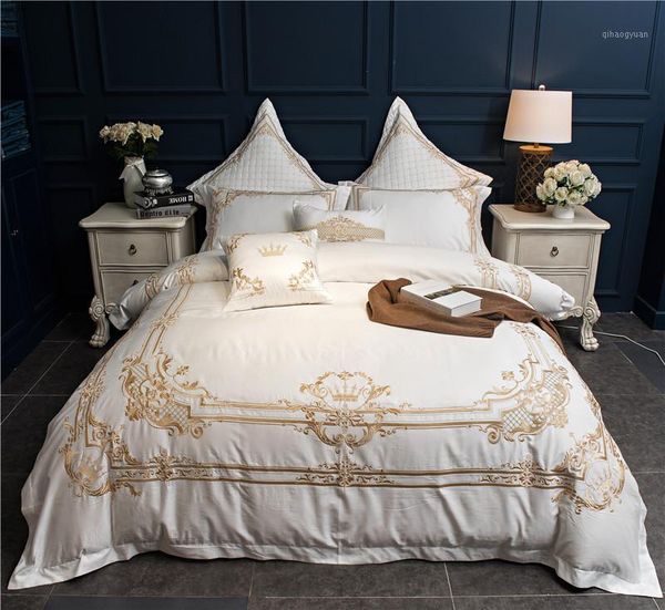 white egyptian cotton embroidery luxury bedding set 4/8pcs wedding duvet cover bed sheet set pillowcases381
white egyptian cotton embroidery luxury bedding set 4/8pcs wedding duvet cover bed sheet set pillowcases381