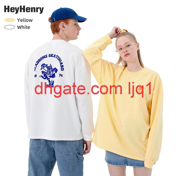 henry 2021 spring new product long sleeve round neck printing t-shirt loose casual base shirt lovers fashion, White;black
henry 2021 spring new product long sleeve round neck printing t-shirt loose casual base shirt lovers fashion, White;black